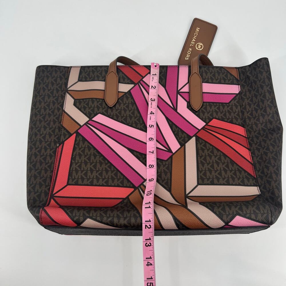 Michael Kors Sinclair Brown Multi Tote & matching Wallet limited edition pink - Picture 8 of 14